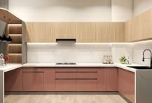 Glossy Wooden Modular Kitchen