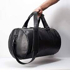 Black Leather Gym Bag