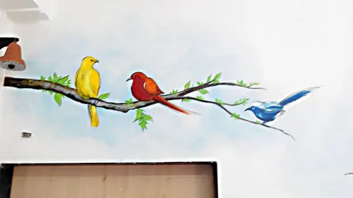 Colored Birds Wall Art Work, 3D Painting in pune